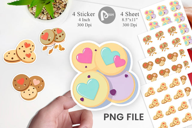 Heart Cookies Sticker Sublimation artnoy 