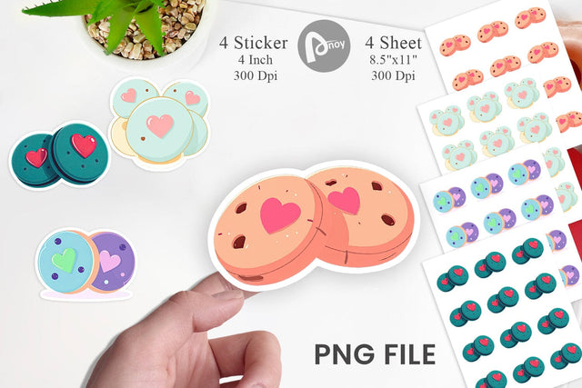 Heart Cookies Sticker Sublimation artnoy 