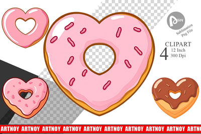 Heart Donut Clipart Sublimation artnoy 