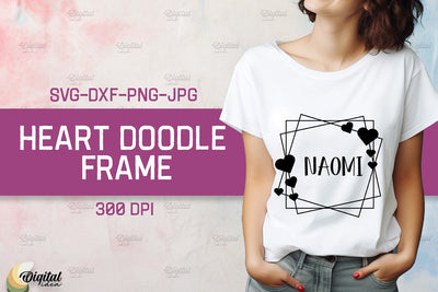 Heart Doodle Frame SVG. Valentine TShirt Design SVG SVG Evgenyia Guschina 