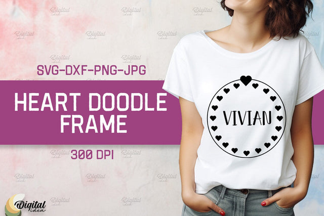 Heart Doodle Frame SVG. Valentine TShirt Design SVG SVG Evgenyia Guschina 