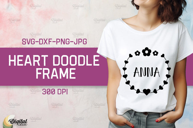 Heart Doodle Frame SVG. Valentine TShirt Design SVG SVG Evgenyia Guschina 