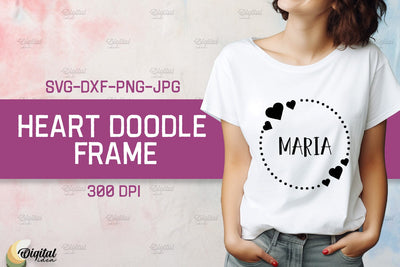Heart Doodle Frame SVG. Valentine TShirt Design SVG SVG Evgenyia Guschina 