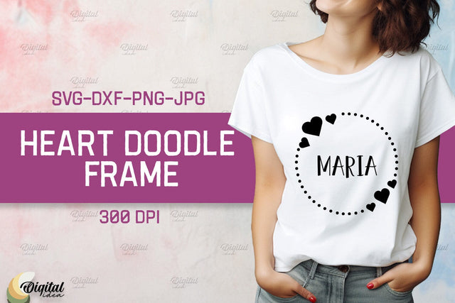 Heart Doodle Frame SVG. Valentine TShirt Design SVG SVG Evgenyia Guschina 