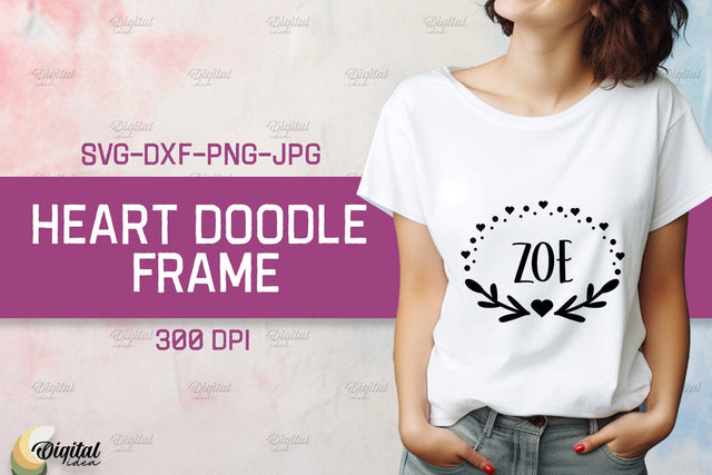 Heart Doodle Frame SVG. Valentine TShirt Design SVG SVG Evgenyia Guschina 