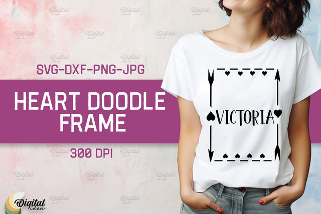 Heart Doodle Frame SVG. Valentine TShirt Design SVG SVG Evgenyia Guschina 