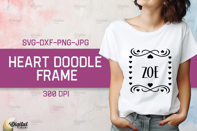 Heart Doodle Frame SVG. Valentine TShirt Design SVG SVG Evgenyia Guschina 