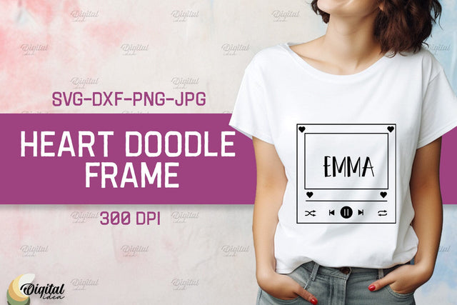 Heart Doodle Frame SVG. Valentine TShirt Design SVG SVG Evgenyia Guschina 