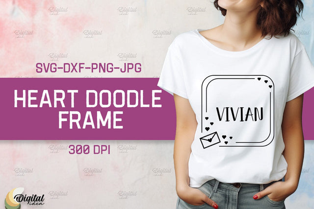 Heart Doodle Frame SVG. Valentine TShirt Design SVG SVG Evgenyia Guschina 