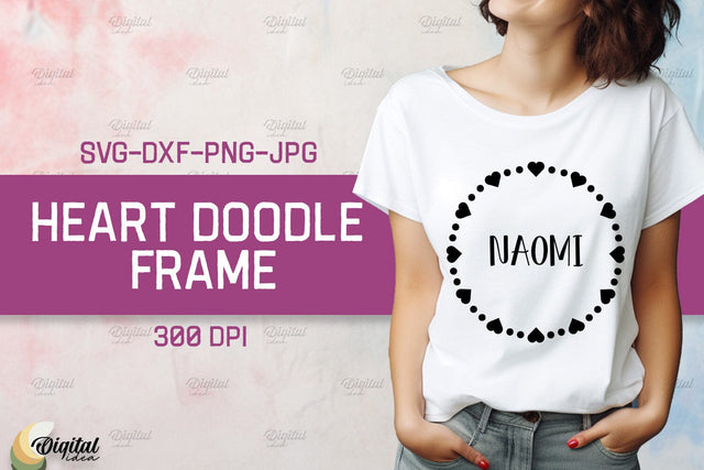 Heart Doodle Frame SVG. Valentine TShirt Design SVG SVG Evgenyia Guschina 