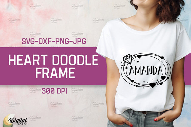 Heart Doodle Frame SVG. Valentine TShirt Design SVG SVG Evgenyia Guschina 