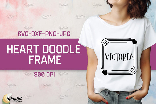 Heart Doodle Frame SVG. Valentine TShirt Design SVG SVG Evgenyia Guschina 