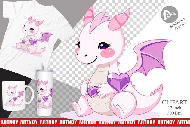 Heart Dragon Clipart Sublimation artnoy 