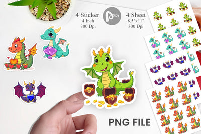 Heart Dragon Sticker Sublimation artnoy 