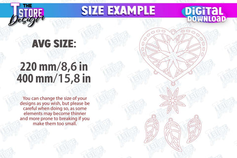 Heart Dream Catcher, Romantic Gift, Valentine's Day, Dream Catcher Laser Cut SVG SVG The T Store Design 