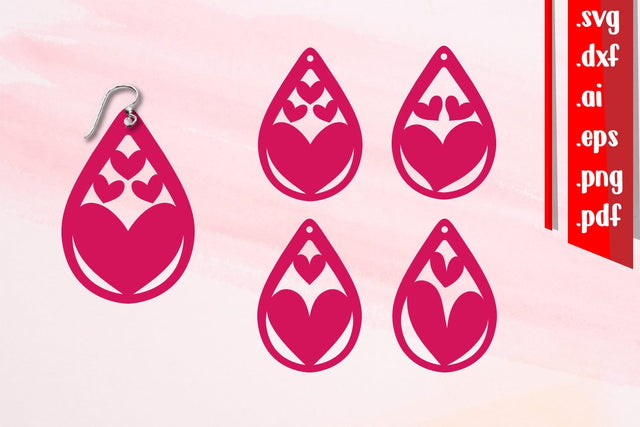 Heart Earrings | Valentines Earrings SVG zafrans studio 