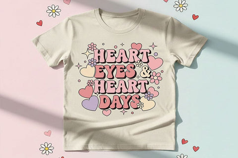 Heart Eyes & Heart Days Png, Retro Cute Valentine’s Day Quote, Pastel Aesthetic Png for Sublimation, Sticker, Tumblr Design Digital Download SVG TiffsCraftyCreations 