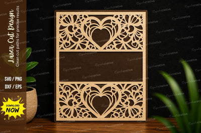 Heart Floral Border Laser Cut SVG SVG Regulrcrative 