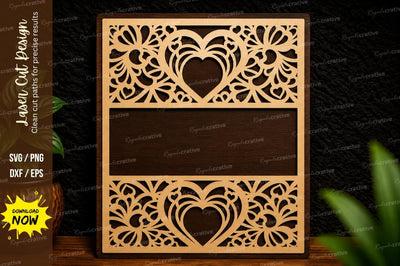 Heart Floral Frame Laser Cut SVG Design SVG Regulrcrative 