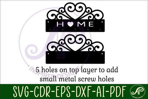 Heart flourish home Key holder designs for wood and metal SVG APInspireddesigns 