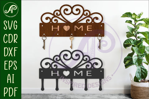 Heart flourish home Key holder designs for wood and metal SVG APInspireddesigns 