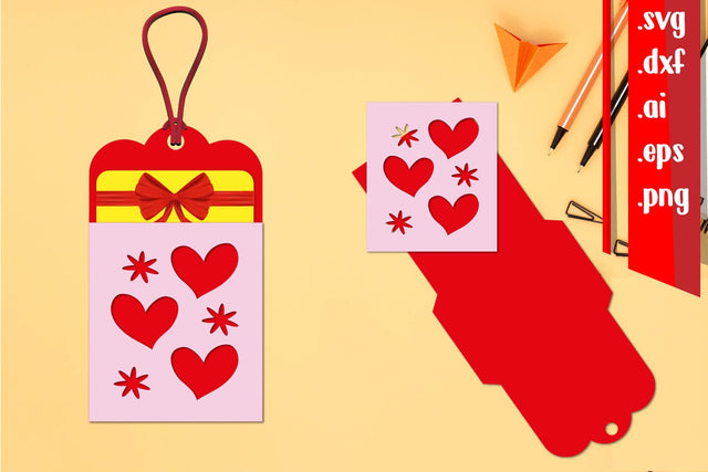 Heart Gift Card Holder | Heart Gift Tag SVG zafrans studio 
