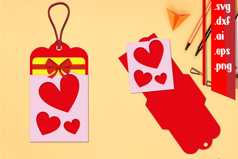 Heart Gift Card Holder | Heart Gift Tag SVG zafrans studio 