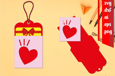 Heart Gift Card Holder | Heart Gift Tag SVG zafrans studio 