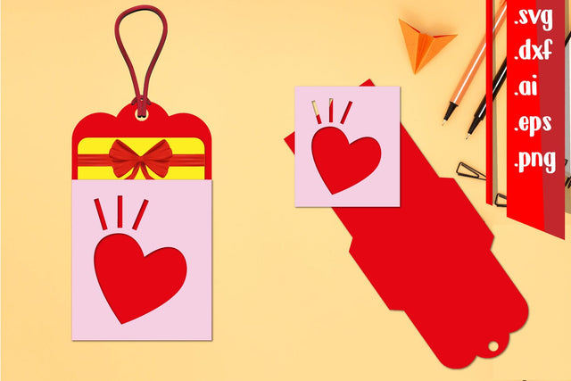 Heart Gift Card Holder | Heart Gift Tag SVG zafrans studio 