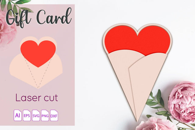 Heart gift card, Love card paper craft, Mothers day svg SVG AnastasiyaArtDesign 