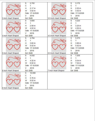 Heart Glasses Bow Machine Embroidery Design – Cute Love Sunglasses Embroidery File Embroidery/Applique DESIGNS PatternFeed8 