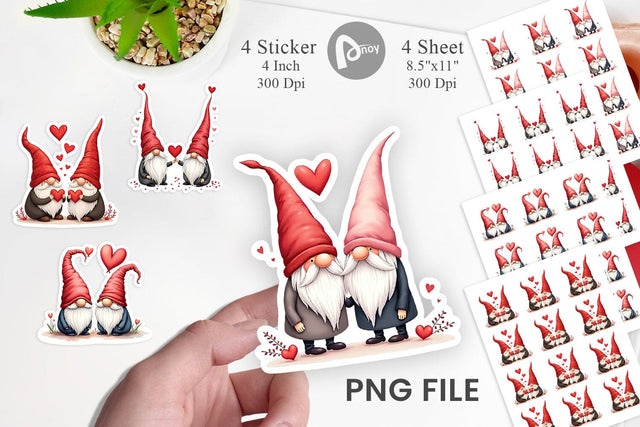 Heart Gnome Sticker Sublimation artnoy 