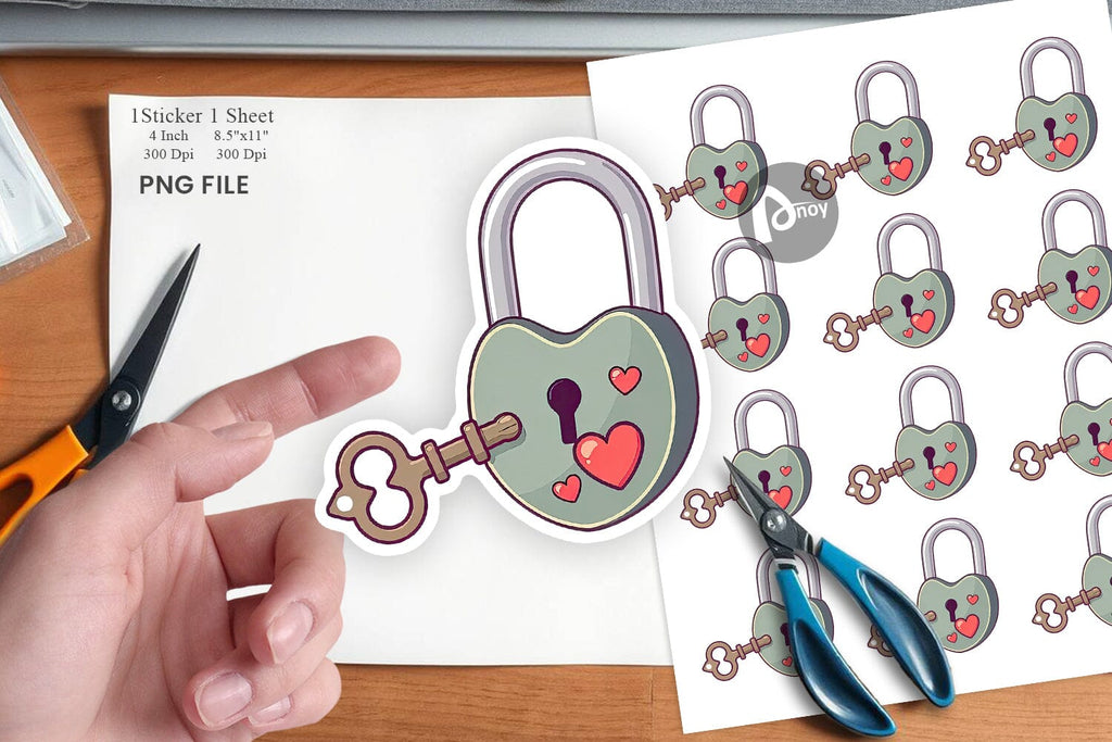 Heart Keys Sticker - So Fontsy