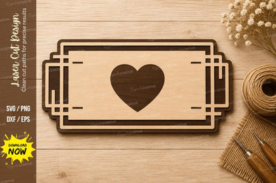 Heart Label Frame Laser Cut SVG Design SVG Regulrcrative 