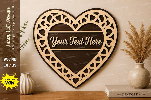 Heart Lace Frame laser Cut svg Cutting file SVG Regulrcrative 