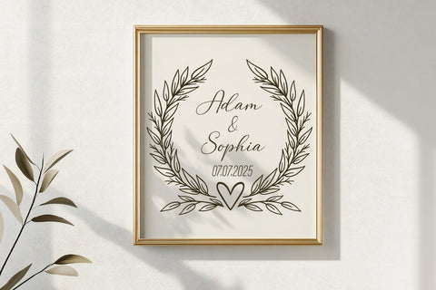 Heart Laurel Wreath SVG | Romantic Leafy Frame SVG Cut File SVG Tafti Art 