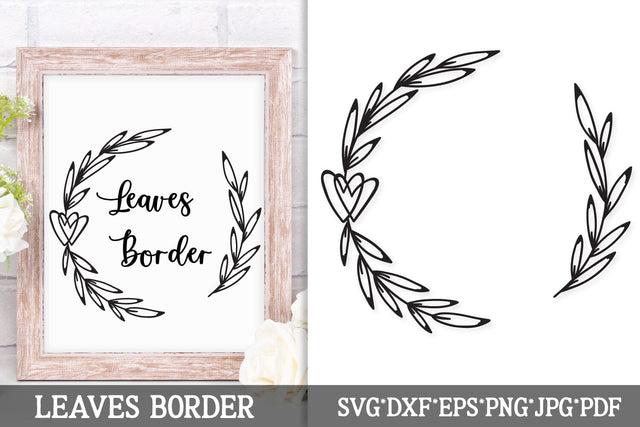 Heart Leaf Corner Wreath SVG | Botanical Frame Cut File | Romantic Floral Border for Cricut & Silhouette | Wedding & Valentine SVG SVG Tafti Art 
