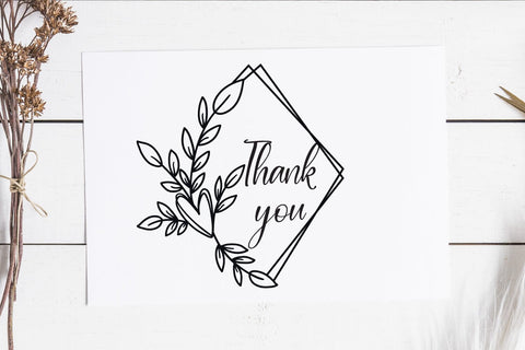 Heart Leaf Diamond Frame SVG | Romantic Botanical Cut File SVG Tafti Art 