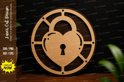 Heart Lock SVG Laser Cut Wall Decor SVG Regulrcrative 