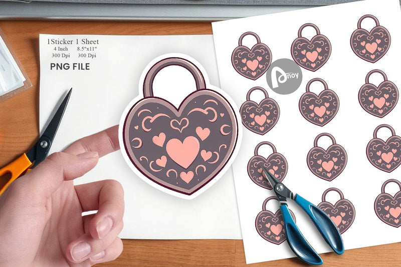 Heart Locks Sticker Sublimation artnoy 