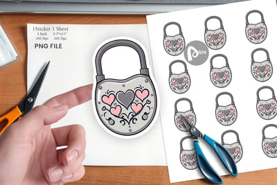 Heart Locks Sticker Sublimation artnoy 