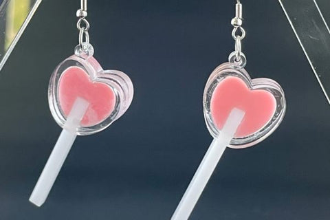 Heart Lollipop Earring Laser SVG Files SVG Crafting With Brenna 