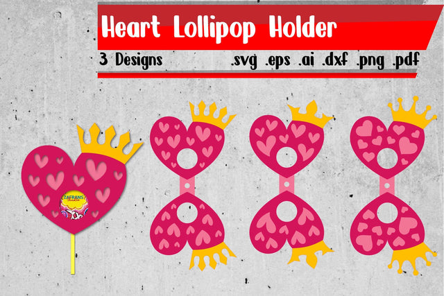 Heart Lollipop Holders | Valentines Lollipop Holders Bundle 3D Paper zafrans studio 