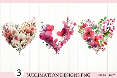Heart Made of Flowers Sublimation PNG. Wedding PNG Sublimation Olga Terlyanskaya 