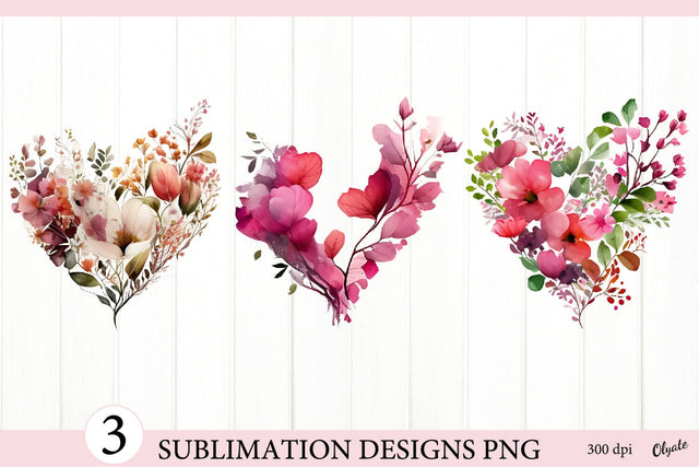 Heart Made of Flowers Sublimation PNG. Wedding PNG Sublimation Olga Terlyanskaya 
