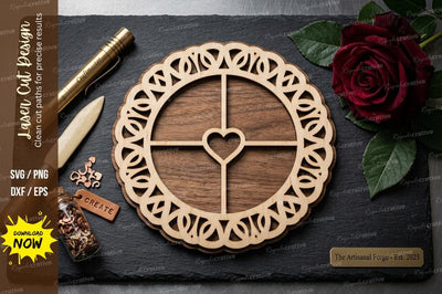 Heart Mandala Frame laser Cut svg Cutting file SVG Regulrcrative 