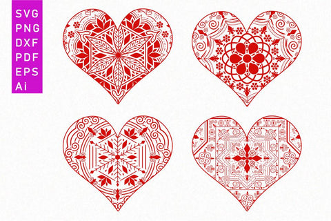 Heart Mandala Shape, Hearts Monogram SVG, Valentines Day T shirt Designs SVG, Valentine Quote SVG, Love SVG, Wedding Sign SVG SVG D2PUTRI Designs 