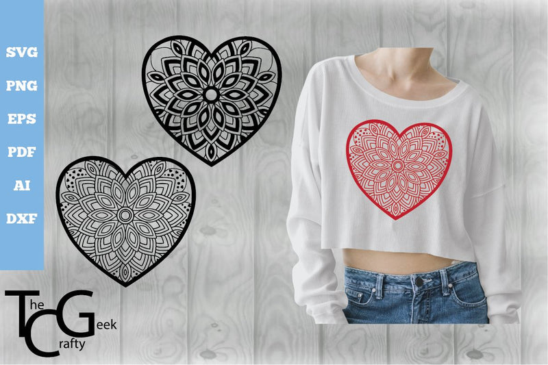 Heart Mandala SVG SVG The Crafty Geek 