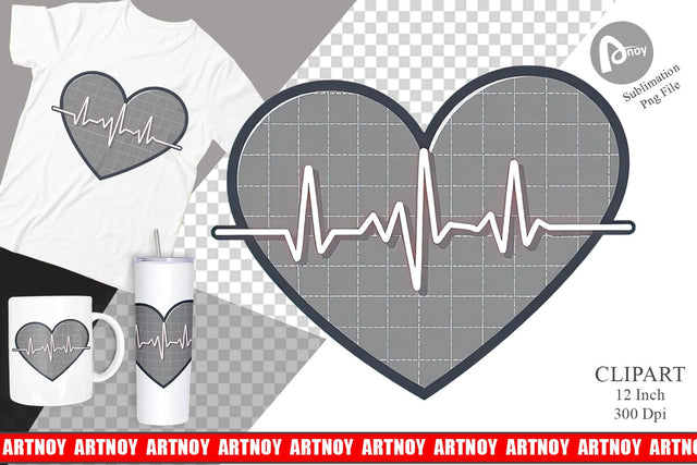 Heart Monitor Clipart Sublimation artnoy 