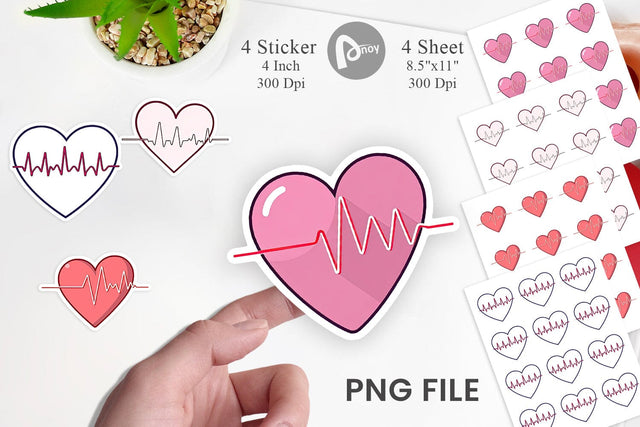 Heart Monitor Sticker Sublimation artnoy 